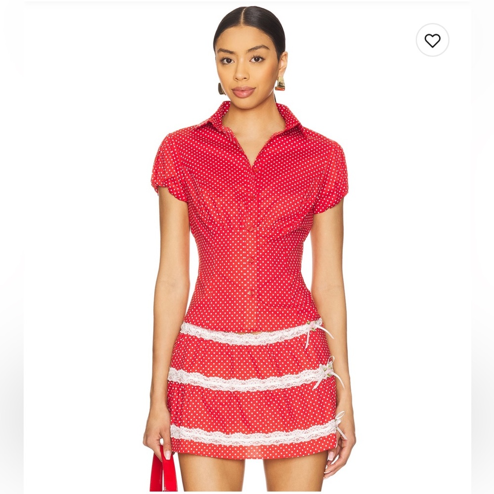 Guizio Red Polka Dot Skirt Set NWOT